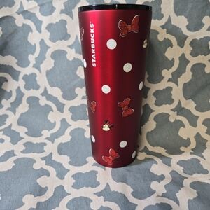 Starbucks Walt Disney World Minnie Mouse red white polka dot tumbler 24oz